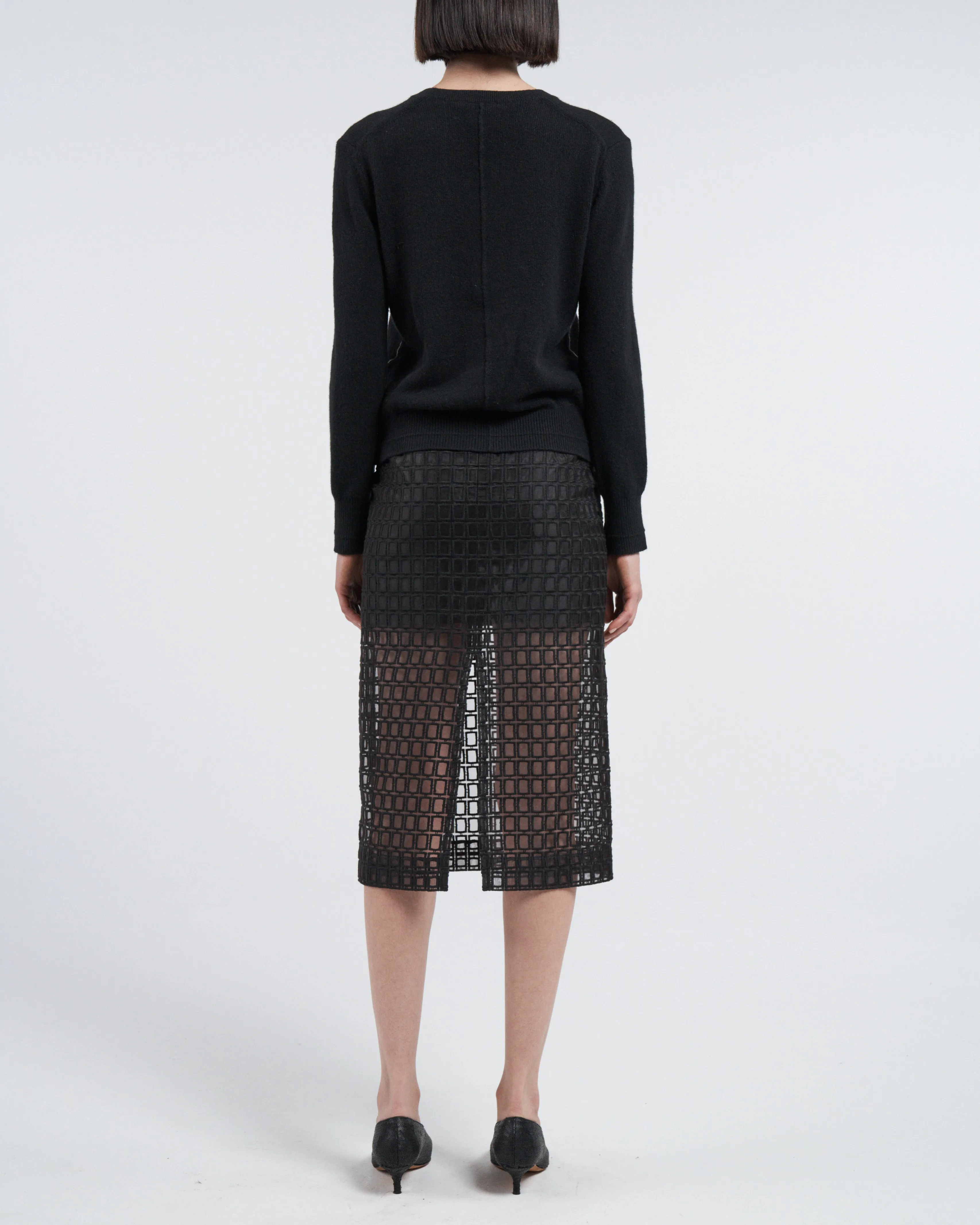 Low Rise Sheer Skirt in Black