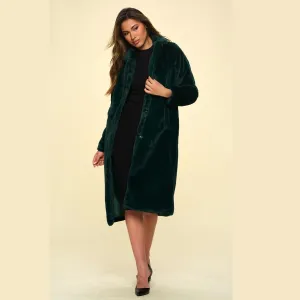 Luxe Emerald Faux Fur Coat