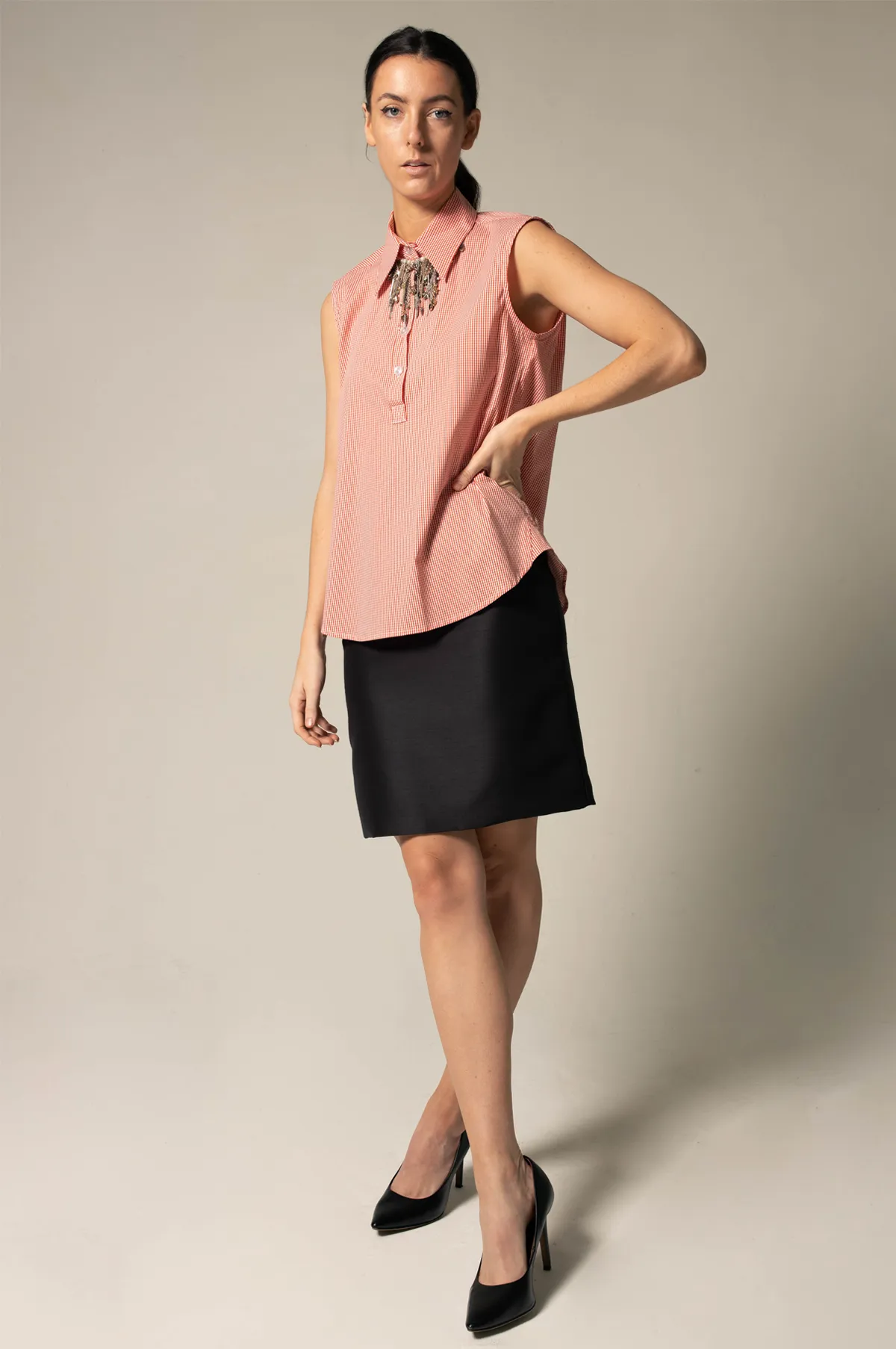 Luxe Straight Mini Skirts in Black
