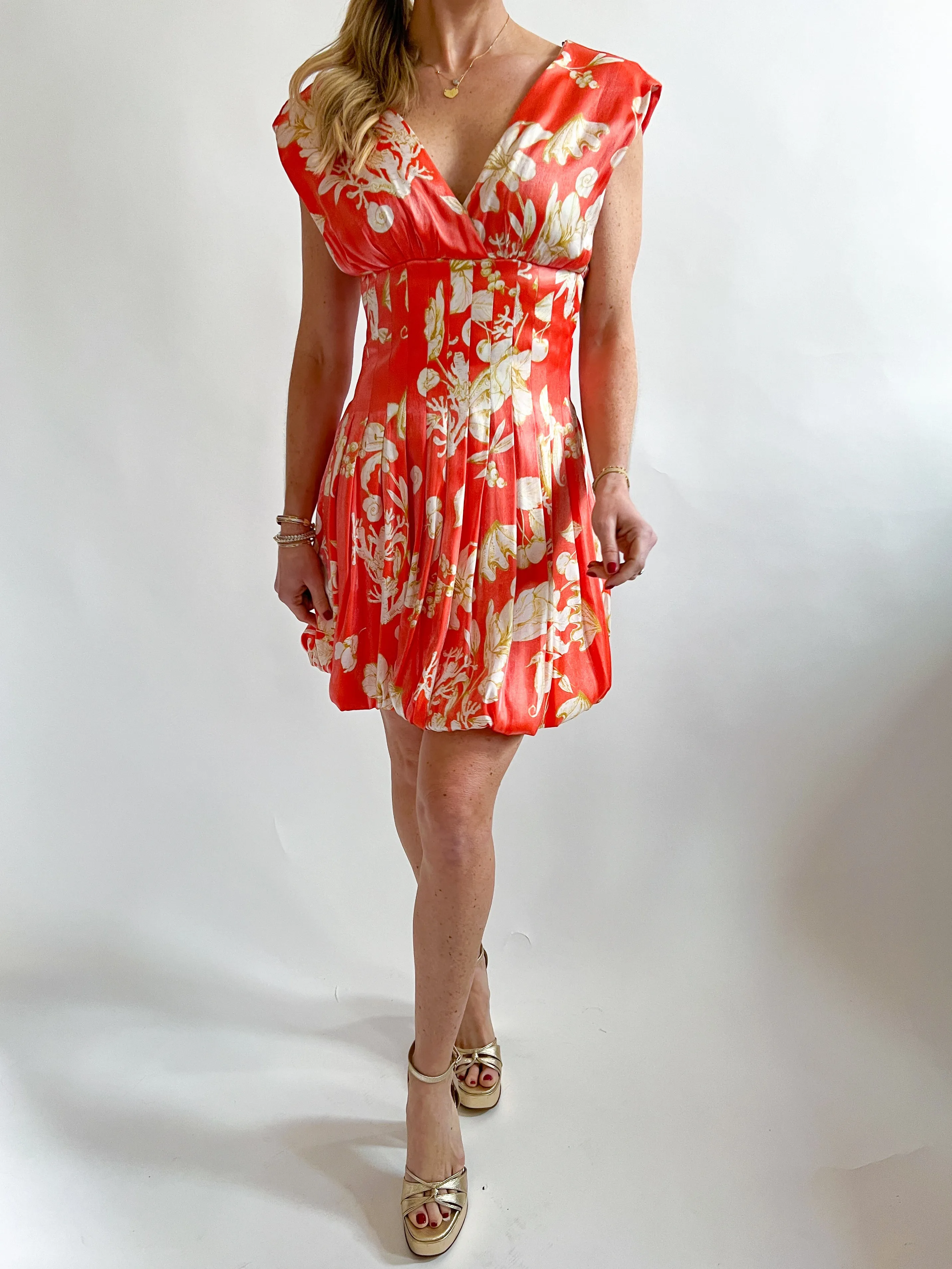 Lyss Seascape Bubble Hem Mini Dress