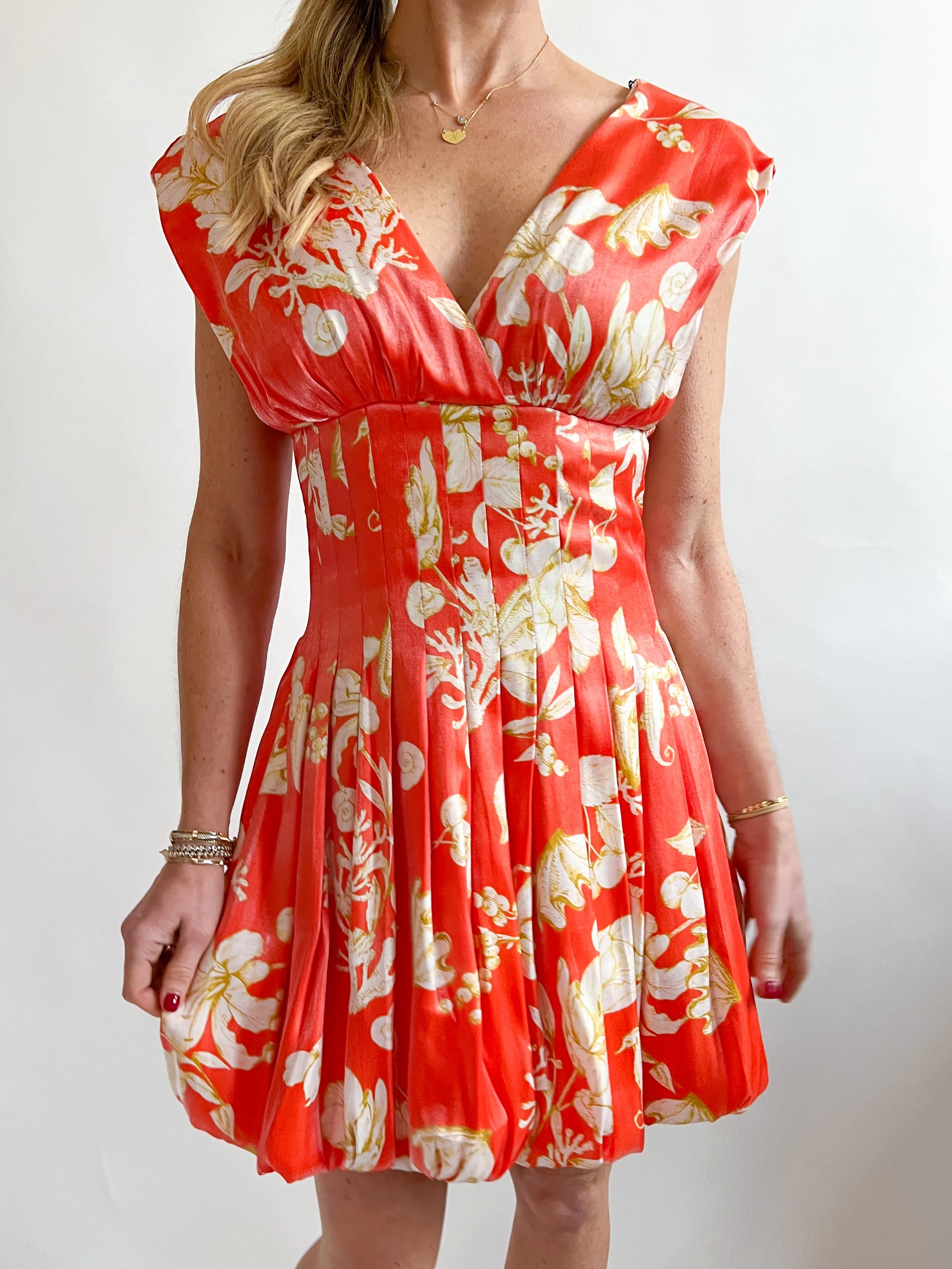 Lyss Seascape Bubble Hem Mini Dress