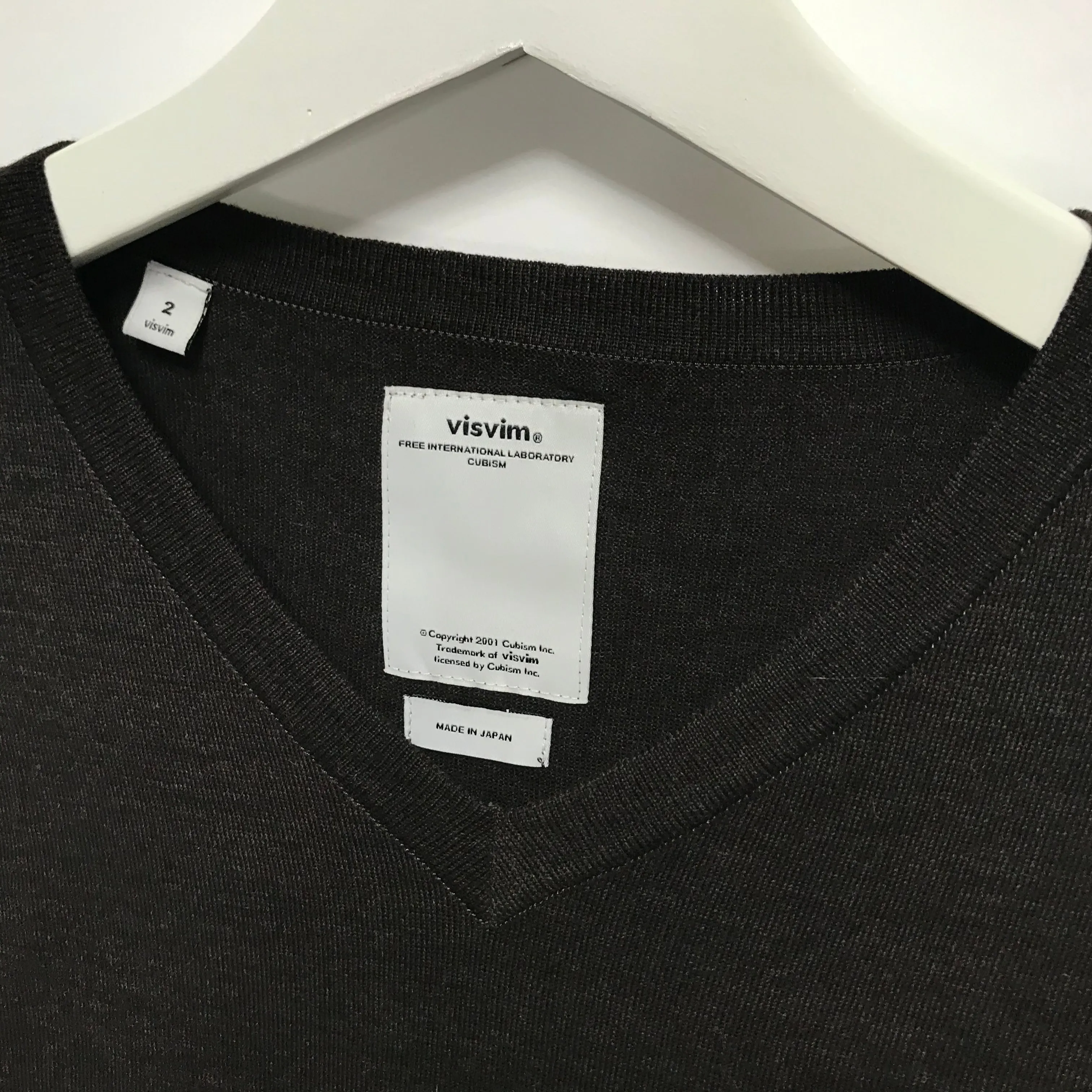 [M] VISVIM 11SS Selmer V-Neck Wool Sweater Brown
