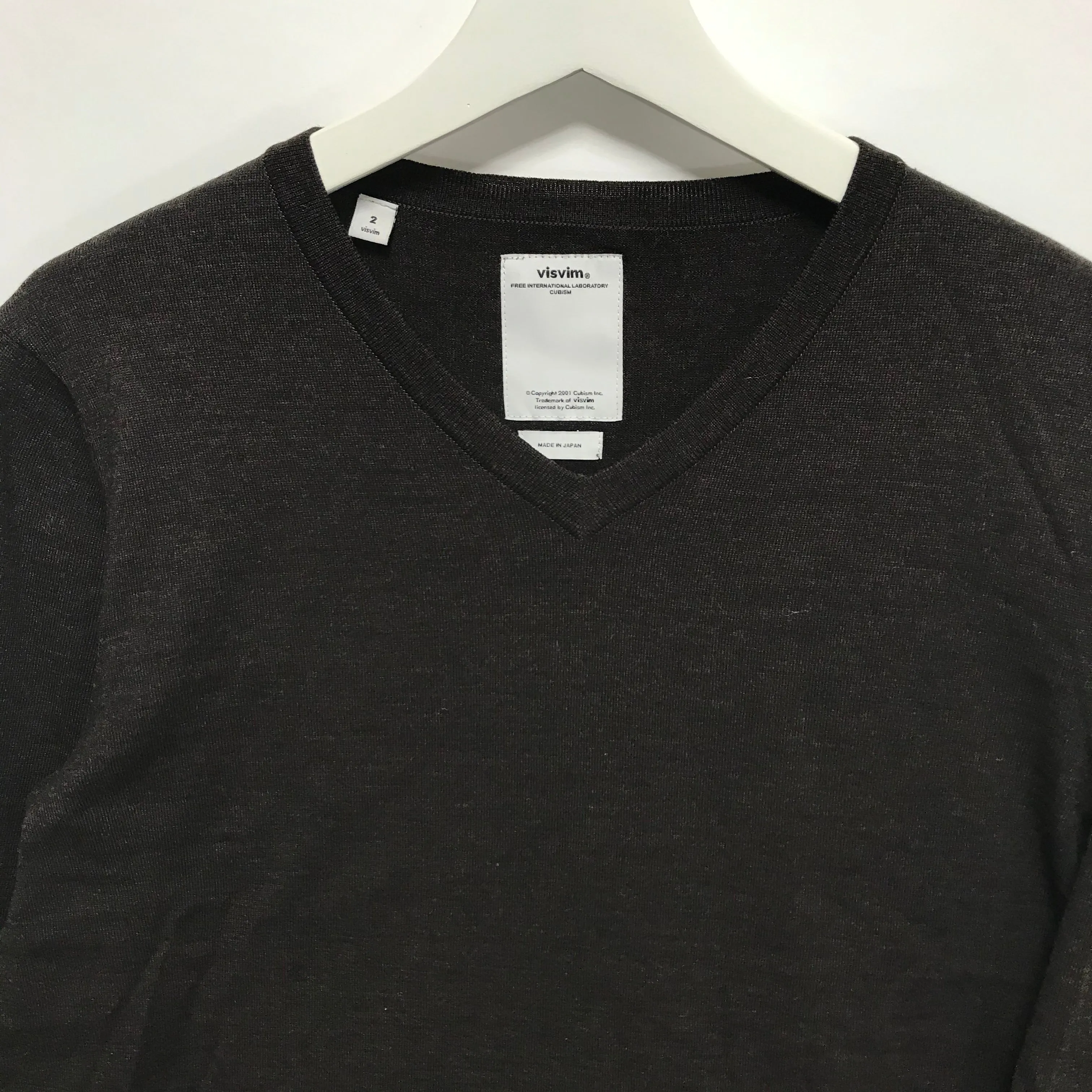 [M] VISVIM 11SS Selmer V-Neck Wool Sweater Brown
