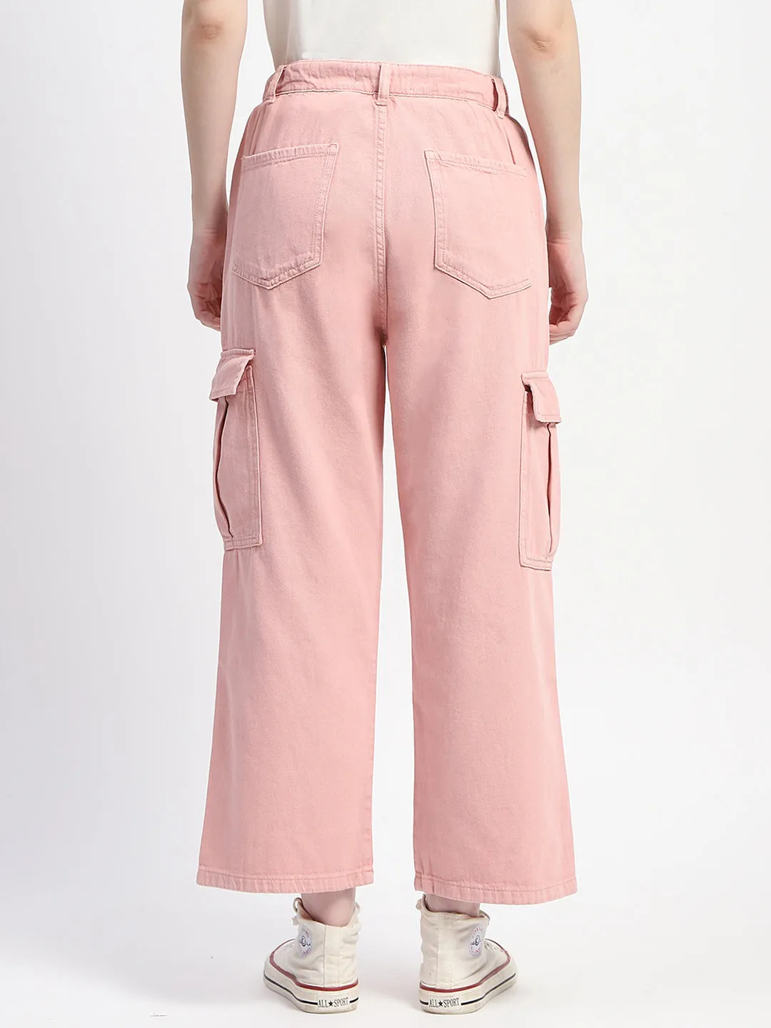 Madame Wide Legged Functional Pink Cargo Pants