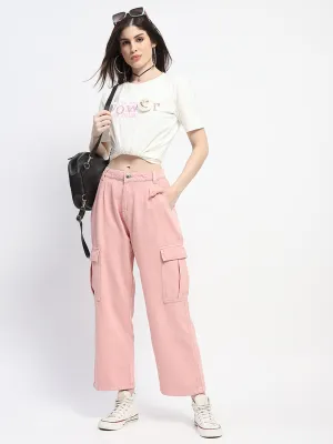 Madame Wide Legged Functional Pink Cargo Pants