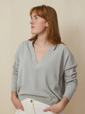 Maglia V-neck, Perla