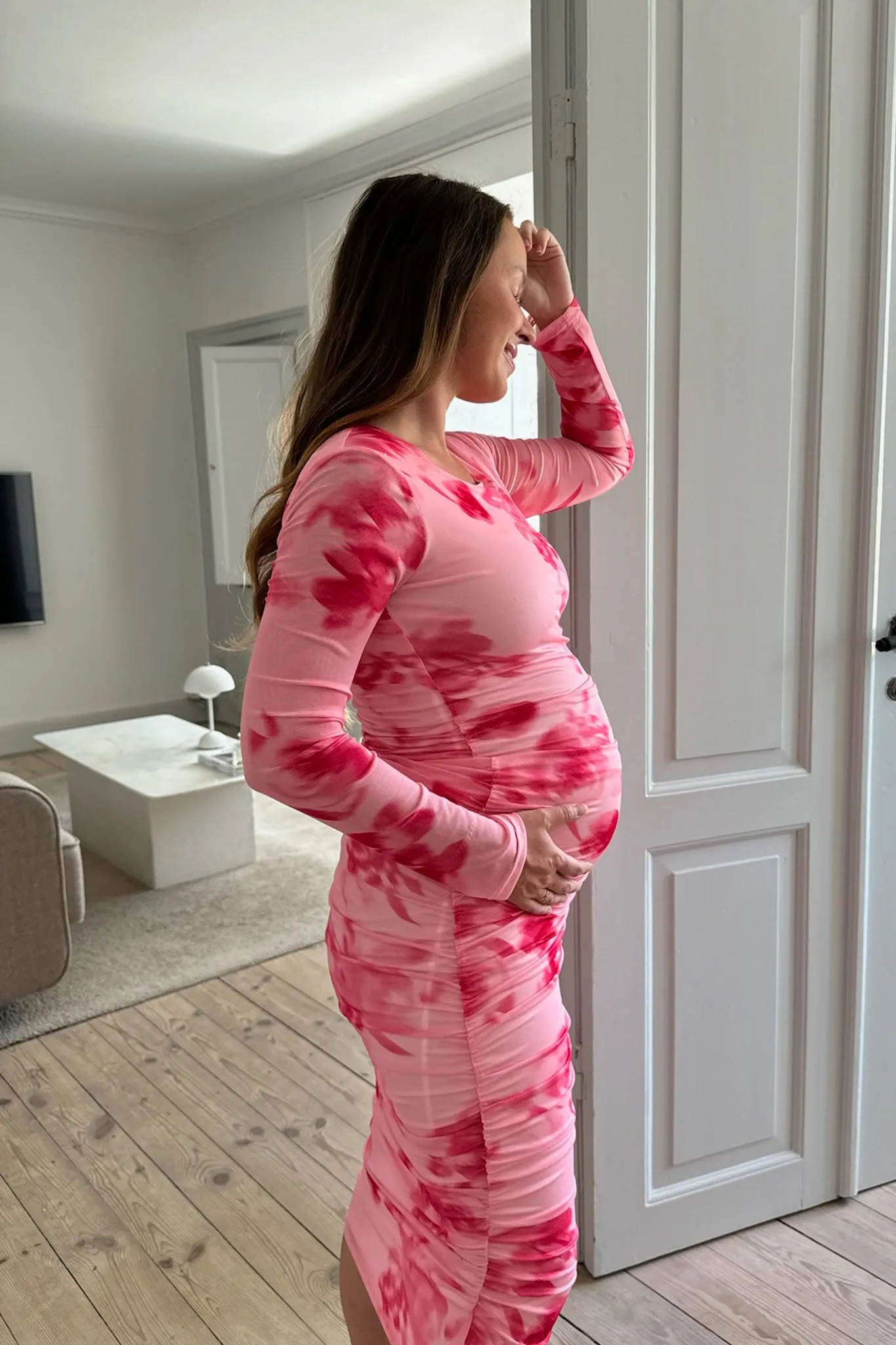MaiIC Mesh Kjole - Pink Store Blomster