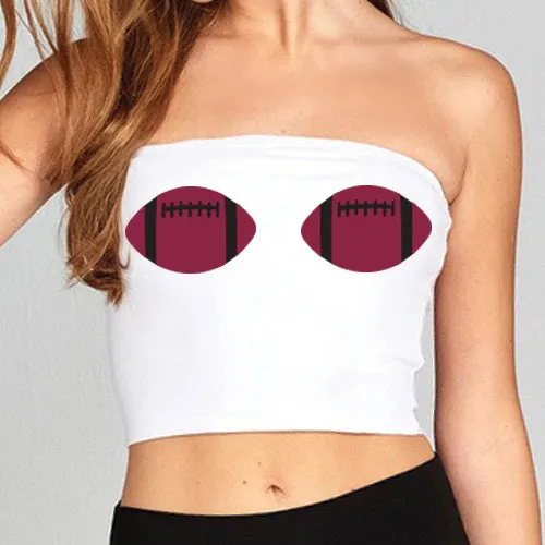 Maroon & Black Football Tube Top