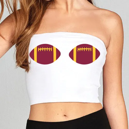 Maroon & Yellow Football Tube Top
