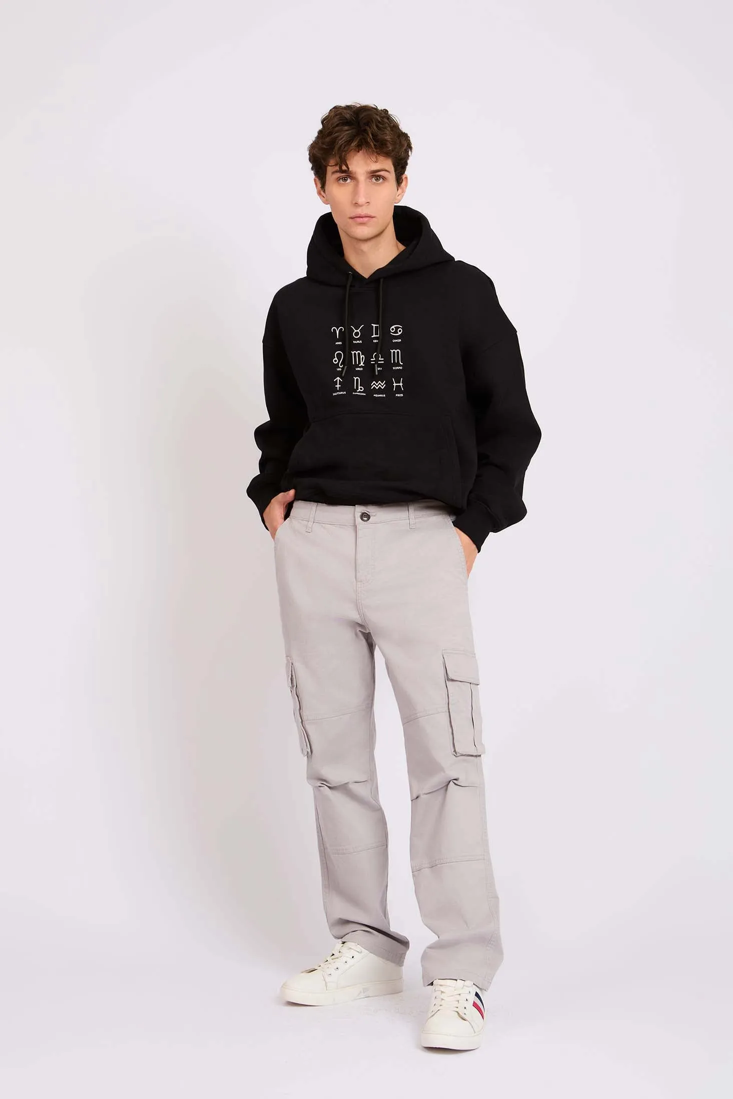 Men Pant Standard Cargo Black