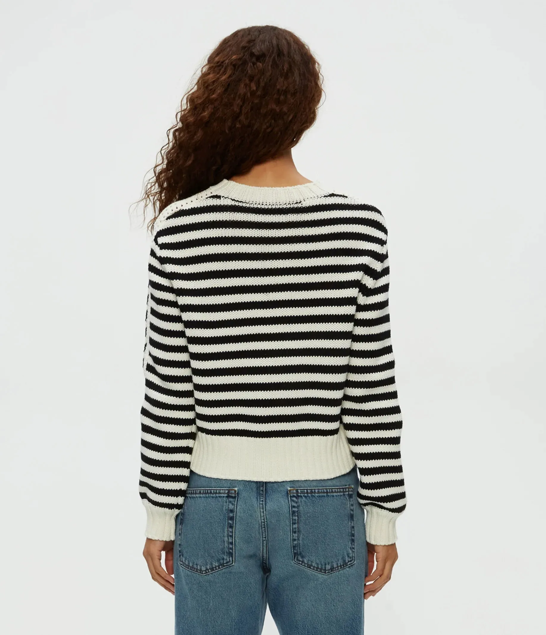 Merle Crewneck Sweater | Black Stripe