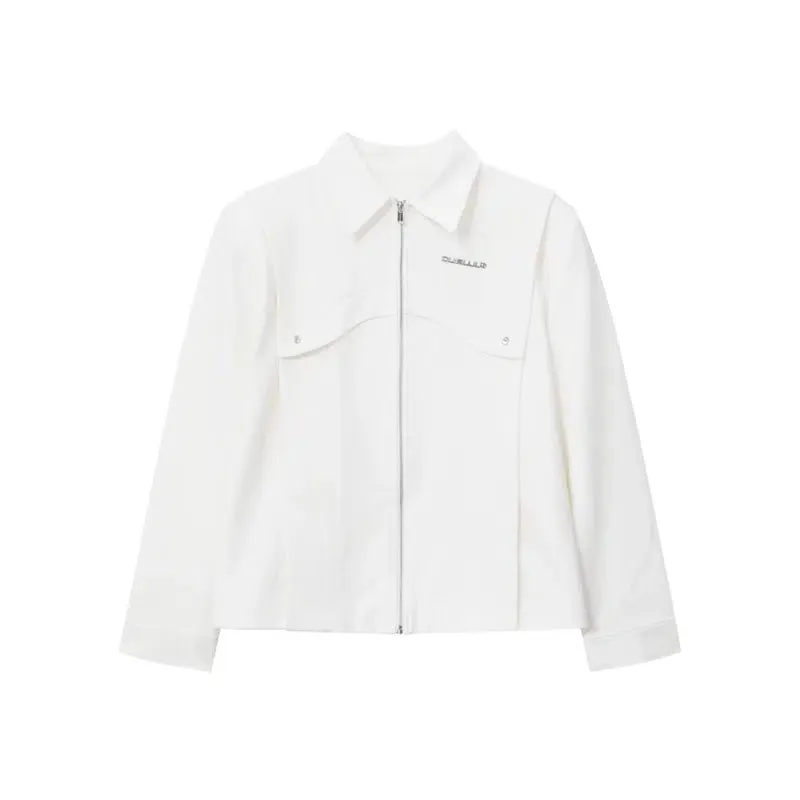Metal Logo Shoulder Pad Lapel Jacket
