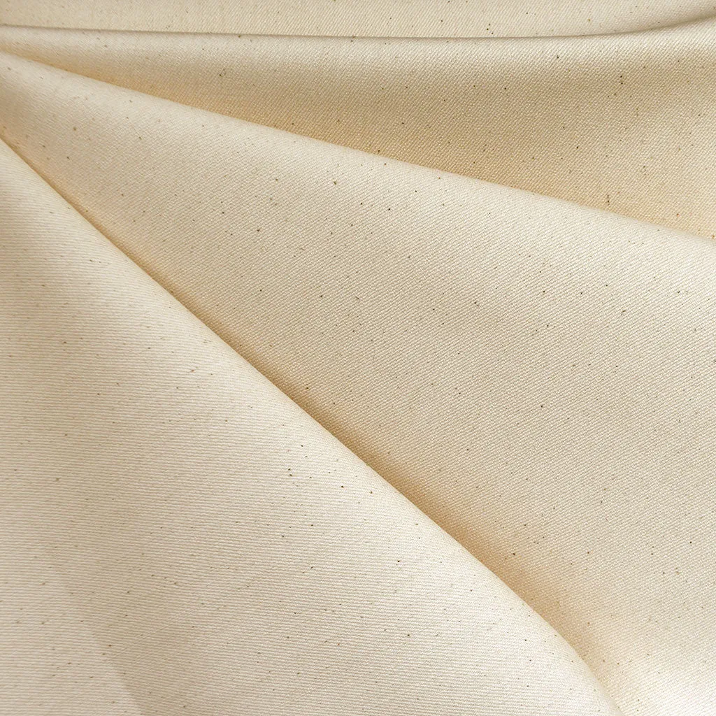 Mid Weight Undyed Stretch Cotton Denim Natural