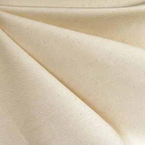 Mid Weight Undyed Stretch Cotton Denim Natural