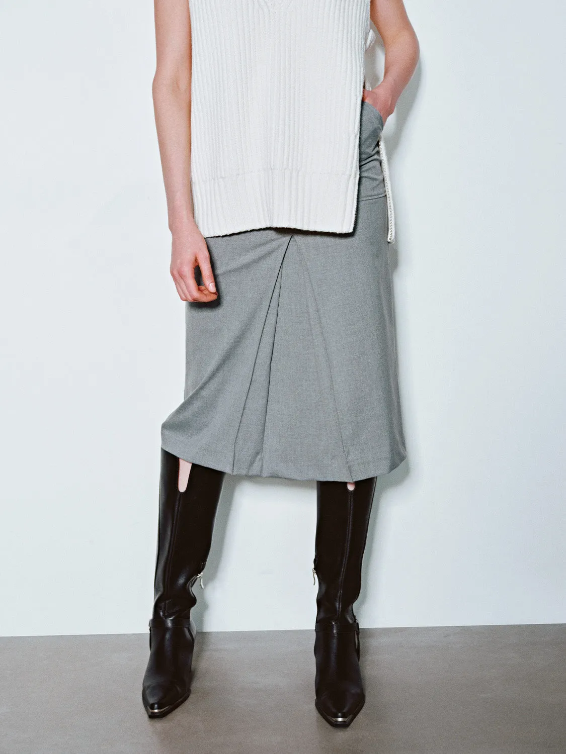 Midi A-Line Skirt