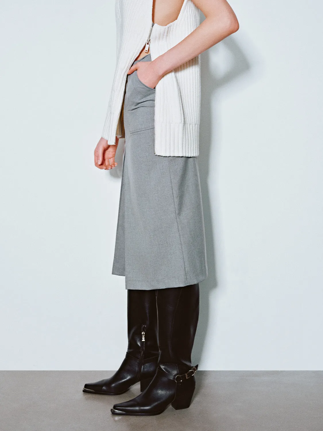 Midi A-Line Skirt