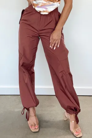 Mineral Red Tie Bottom Puffy Cargo Pants