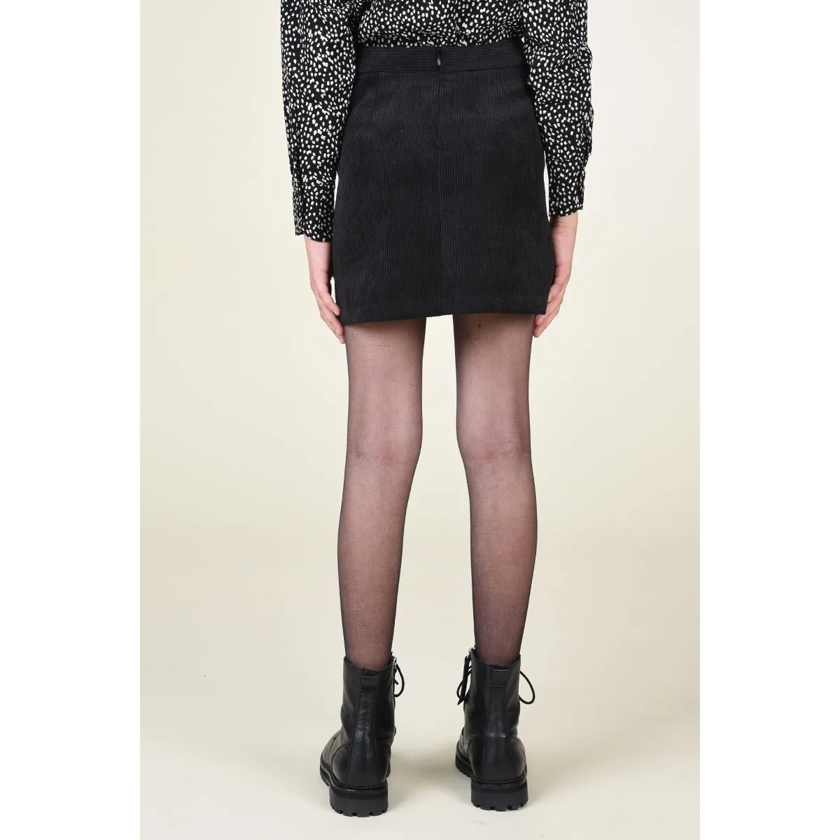 Mini Molly Girls Mini Velvet Woven Skirt - Black