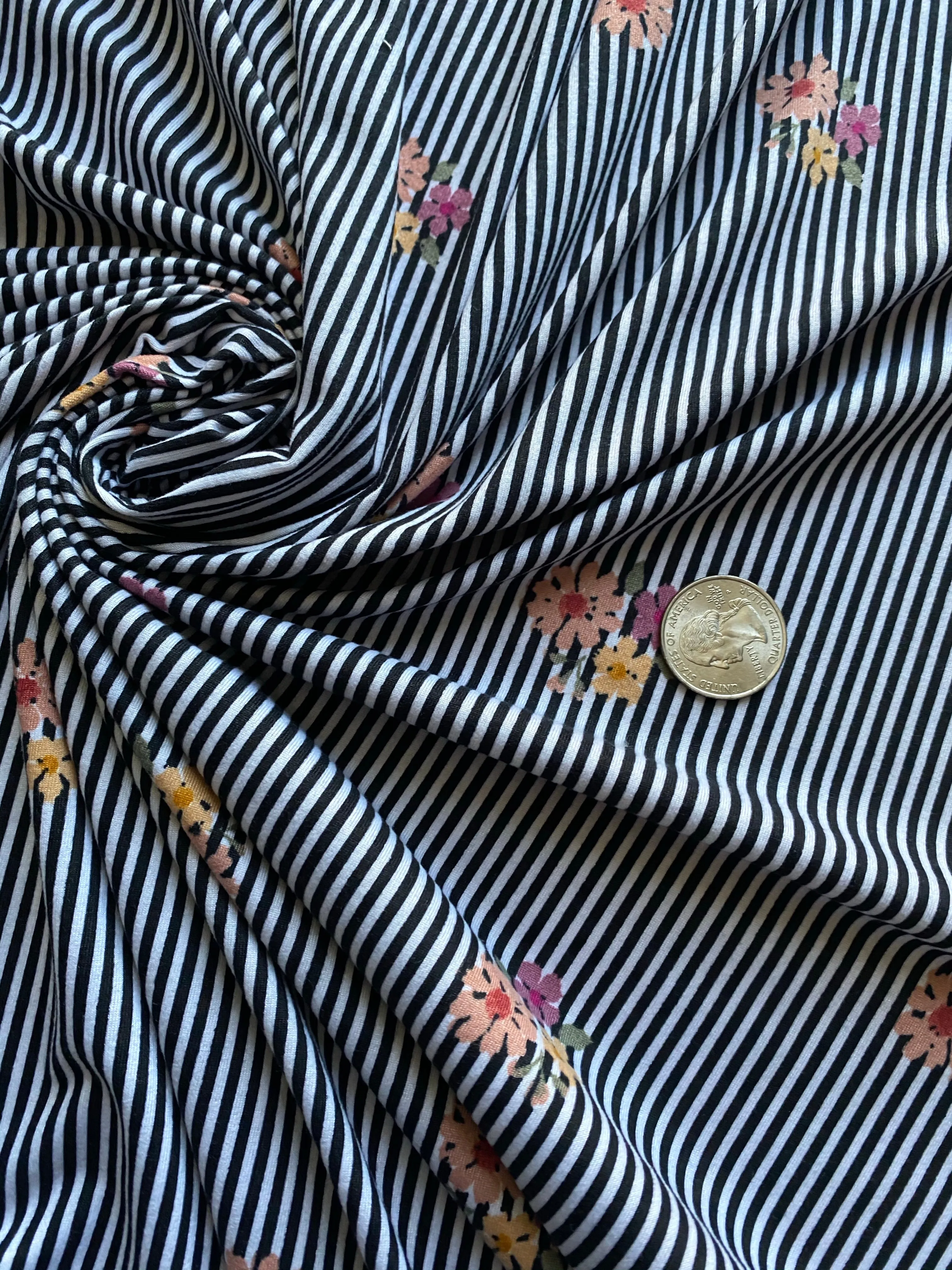 Mini Stripe Bouquet Double Brushed Polyester Spandex