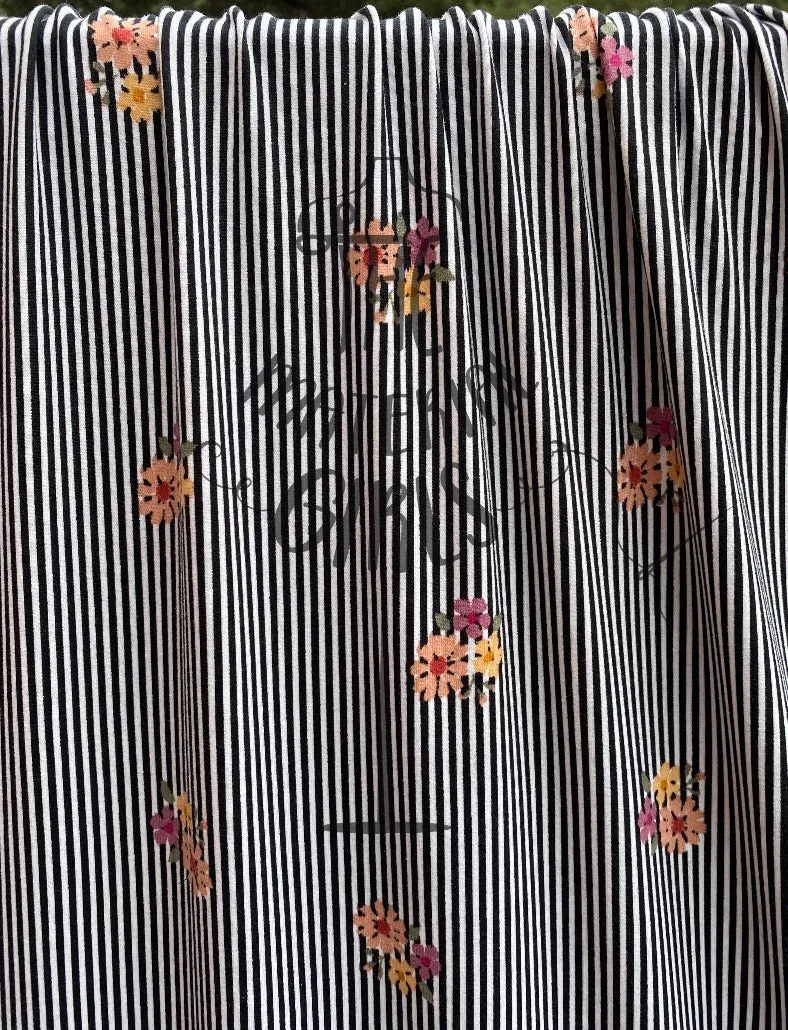 Mini Stripe Bouquet Double Brushed Polyester Spandex