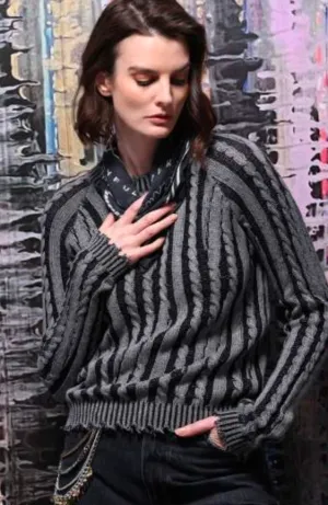 Minnie Rose Cotton Plaited Cable Crew