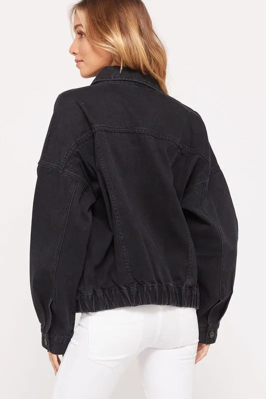 MIRA DENIM JACKET BLACK