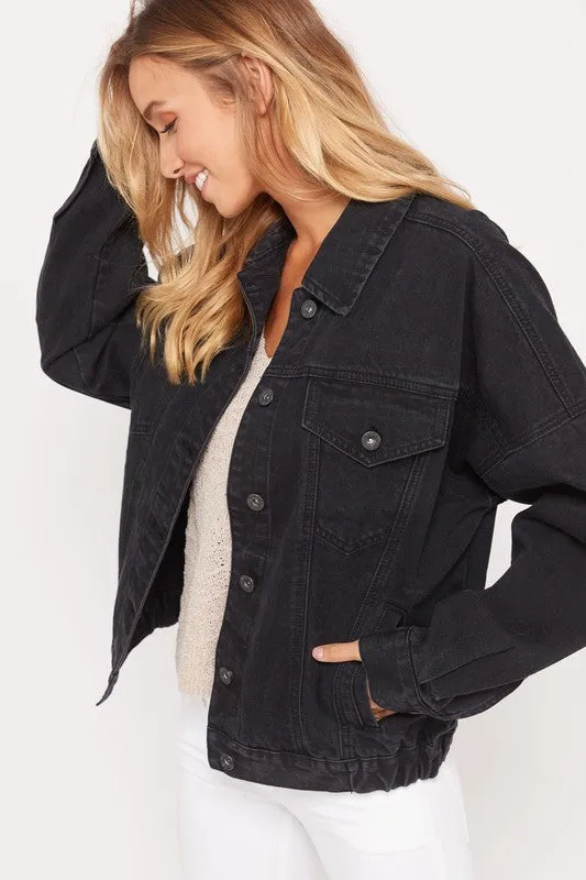 MIRA DENIM JACKET BLACK