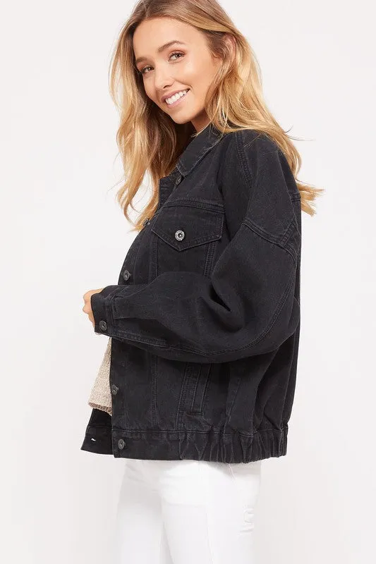 MIRA DENIM JACKET BLACK