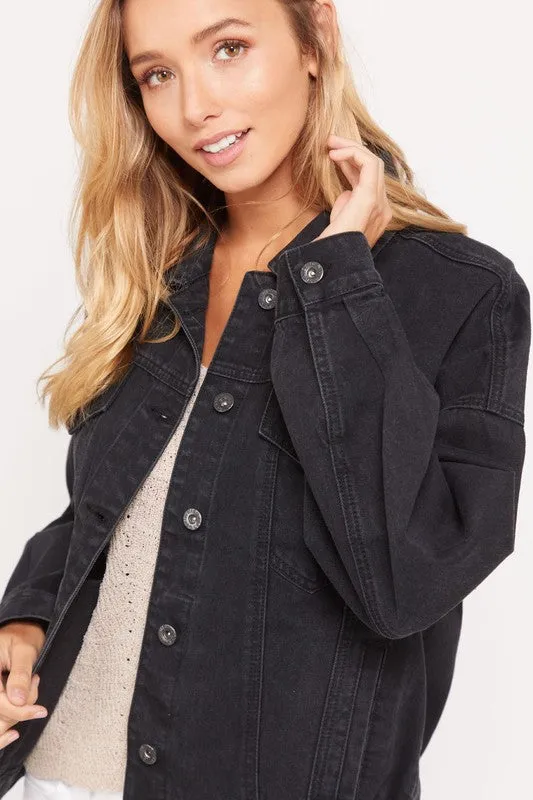 MIRA DENIM JACKET BLACK