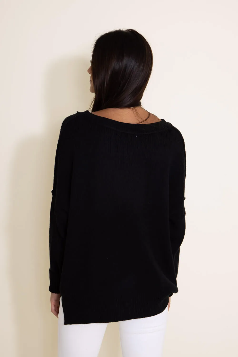 Miracle Knit American Flag Sweater for Women in Black | M8167-BLACK