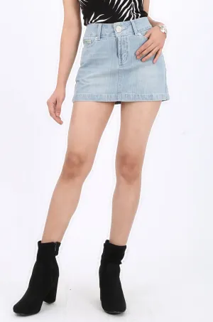 MISS PINKI Hailey denim mini skirt light blue