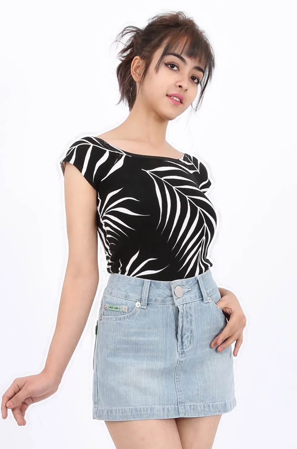 MISS PINKI Hailey denim mini skirt light blue