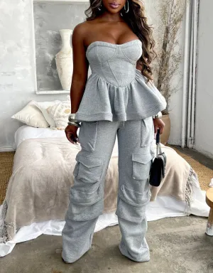 N1001TP - SLEEVELESS TOP & CARGO PANTS SET