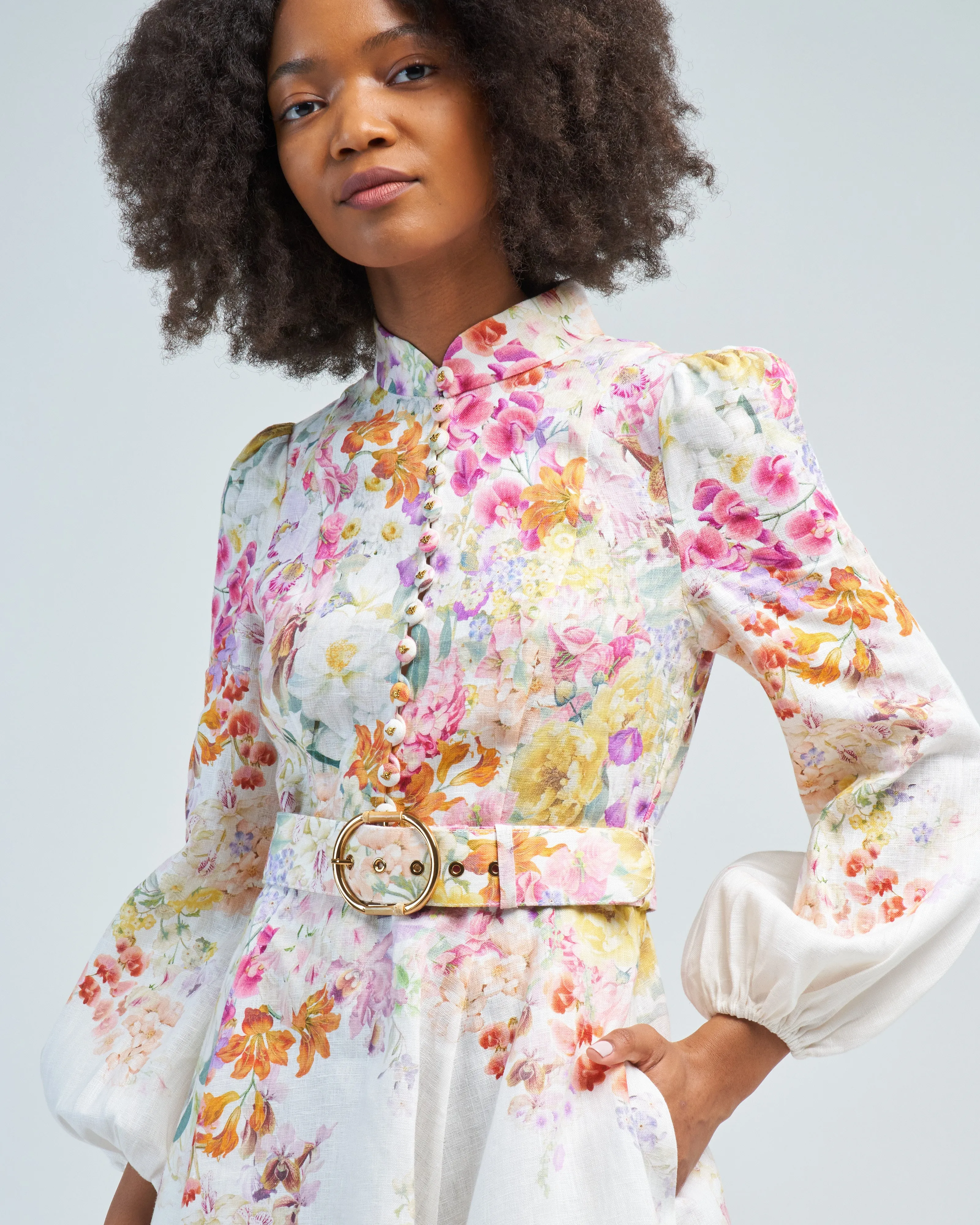 natura buttoned mini dress
