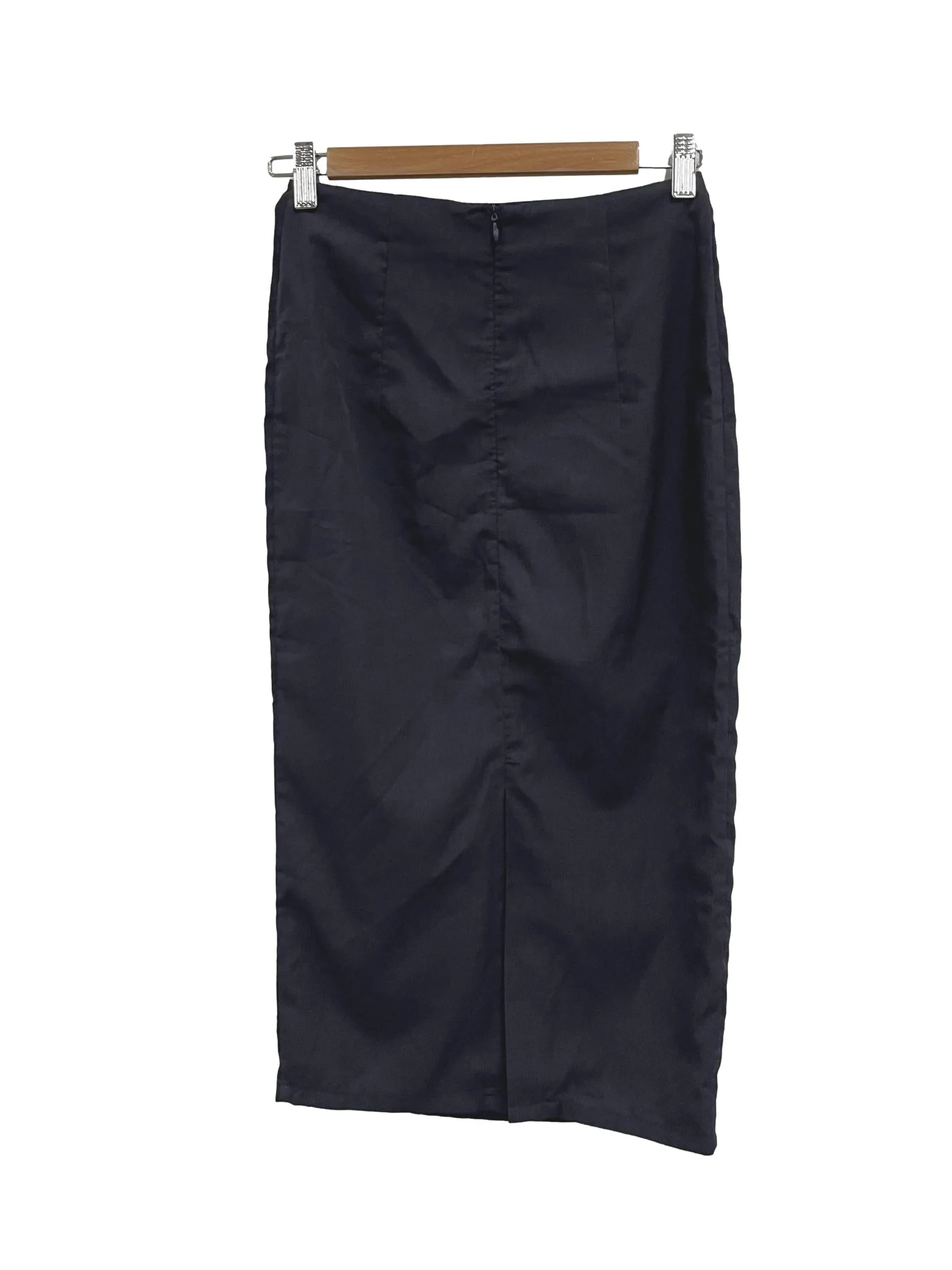 Navy Blue Midi Pencil Skirt