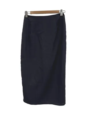 Navy Blue Midi Pencil Skirt