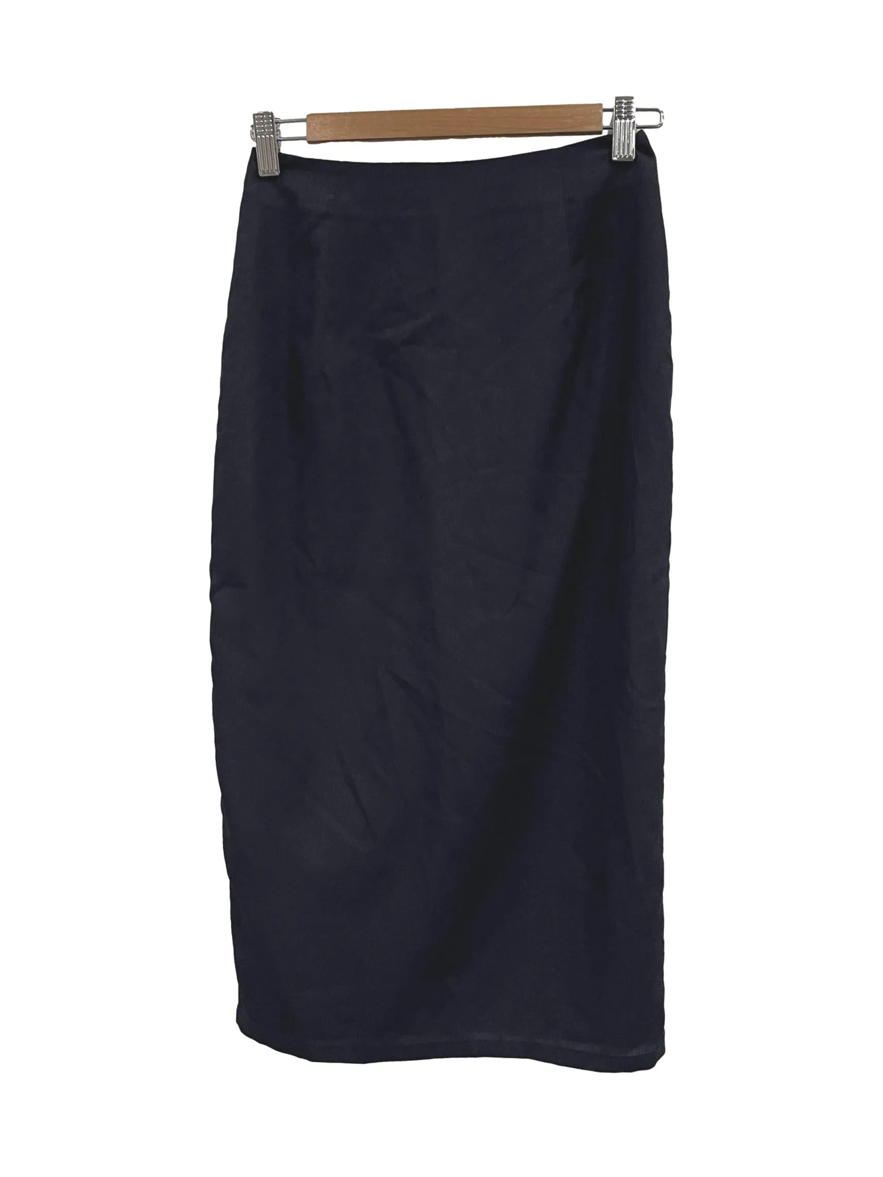 Navy Blue Midi Pencil Skirt