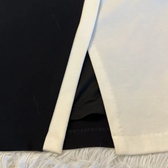 NEW Anthropologie x Eva Franco Black White Pencil Color block pointe skirt M/6