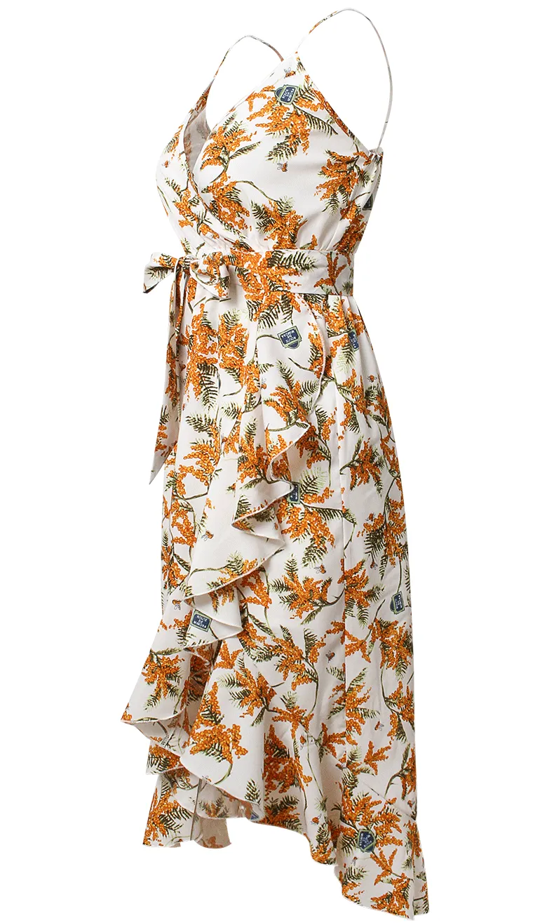 New Sling Print Holiday Dress