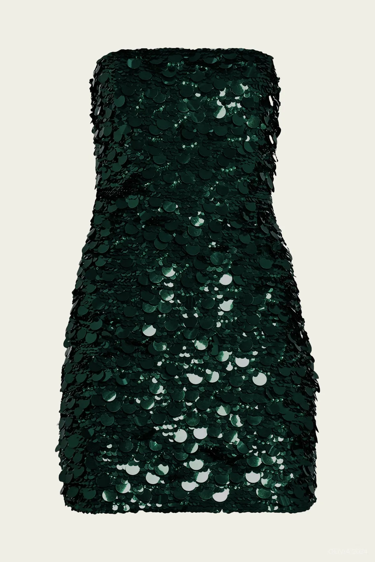 Nolia Sequin Mini Dress in Pine