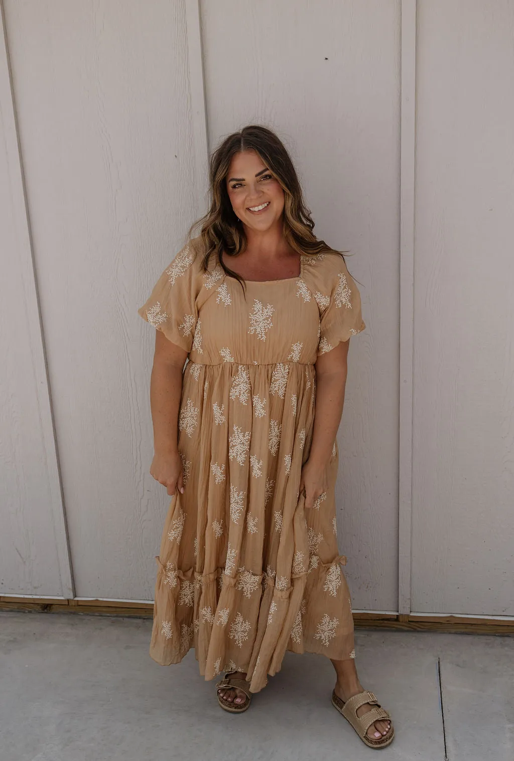 NORMA CURVY/REG CAMEL COLORED DRESS