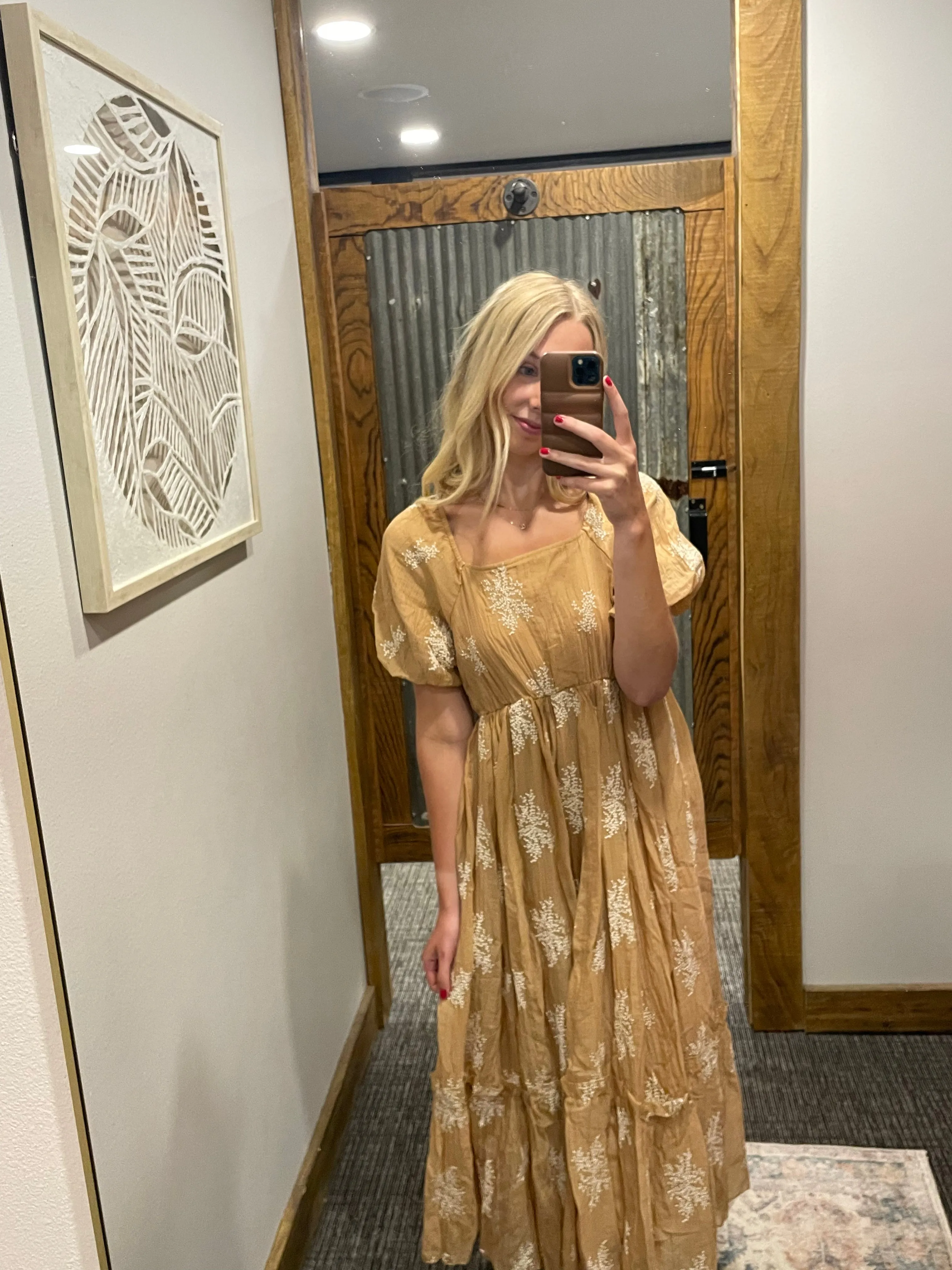 NORMA CURVY/REG CAMEL COLORED DRESS