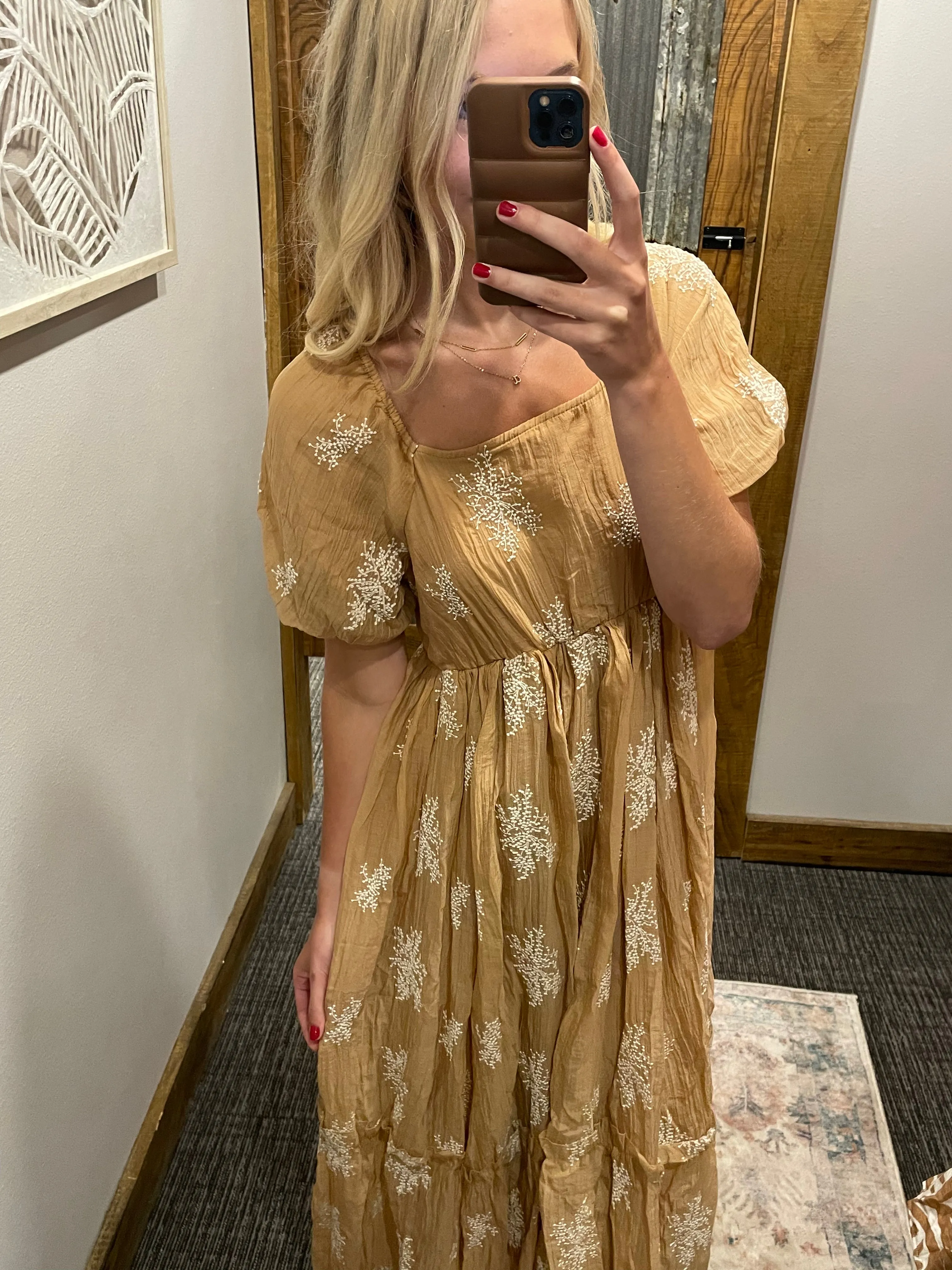 NORMA CURVY/REG CAMEL COLORED DRESS