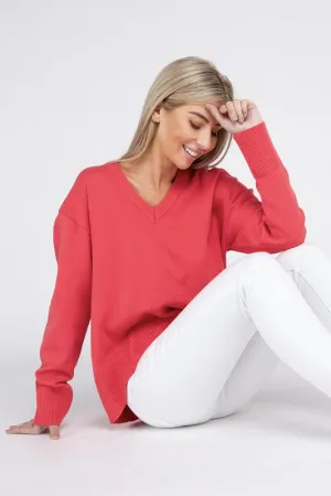 Nuvi Apparel V Neck Soft Sweater