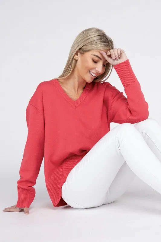 Nuvi Apparel V Neck Soft Sweater