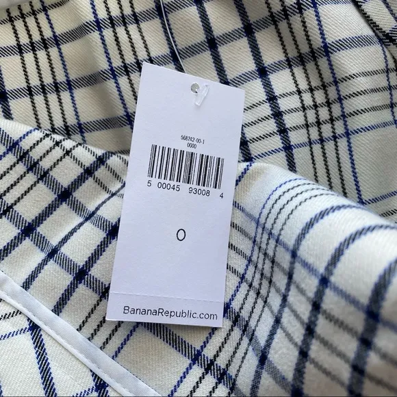 NWT! Banana Republic- Bi-stretch Plaid Pencil Skirt- Size 0