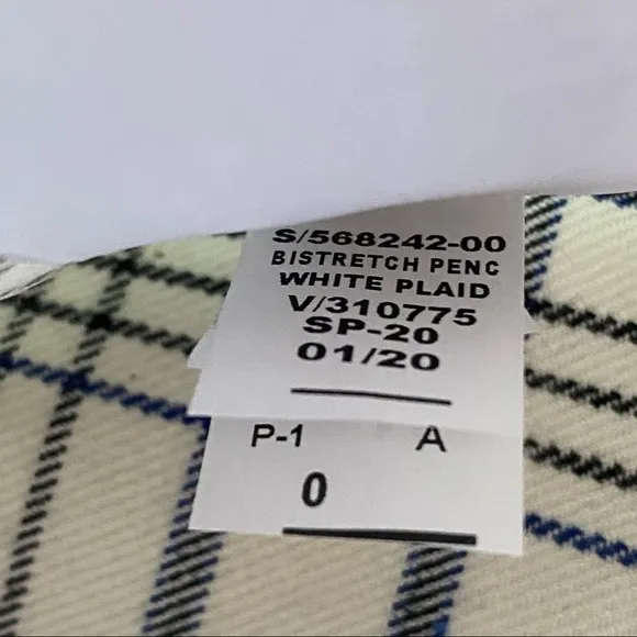 NWT! Banana Republic- Bi-stretch Plaid Pencil Skirt- Size 0