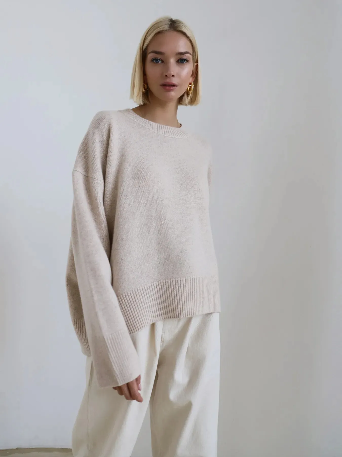 O-Neck Casual Solid Color Sweaters
