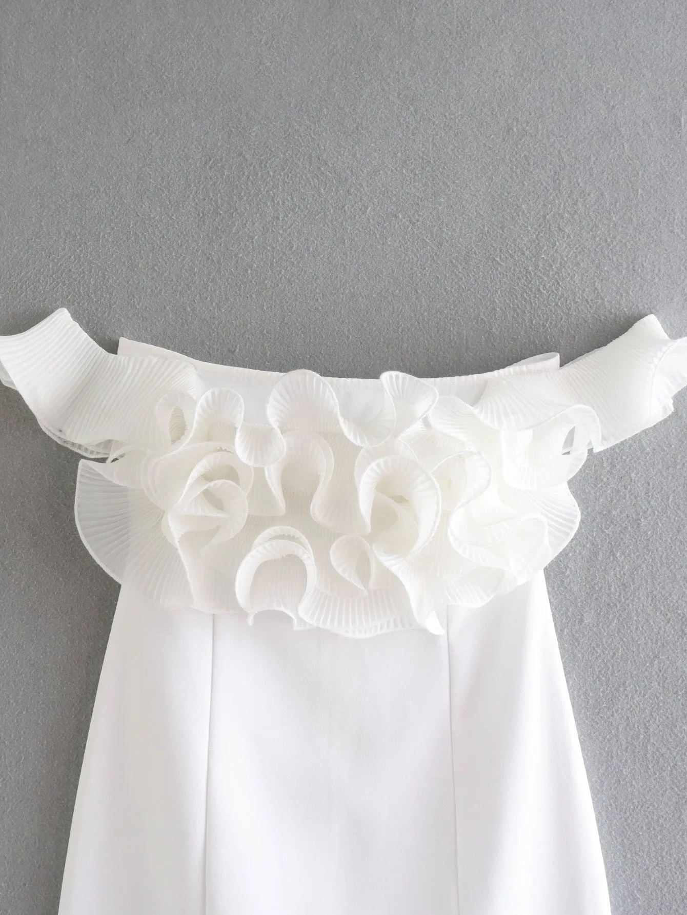 Off Shoulder Pleated Ruffles Bodycon Mini Dresses