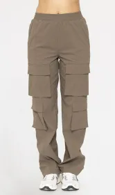 Olive Bungee Hem Cargo Pants